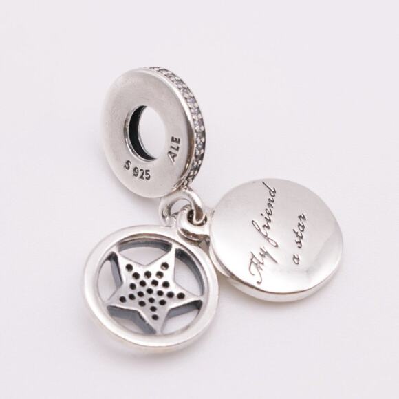 Authentic PANDORA Friendship Star Dangle - 792148EN23 - Picture 8 of 9